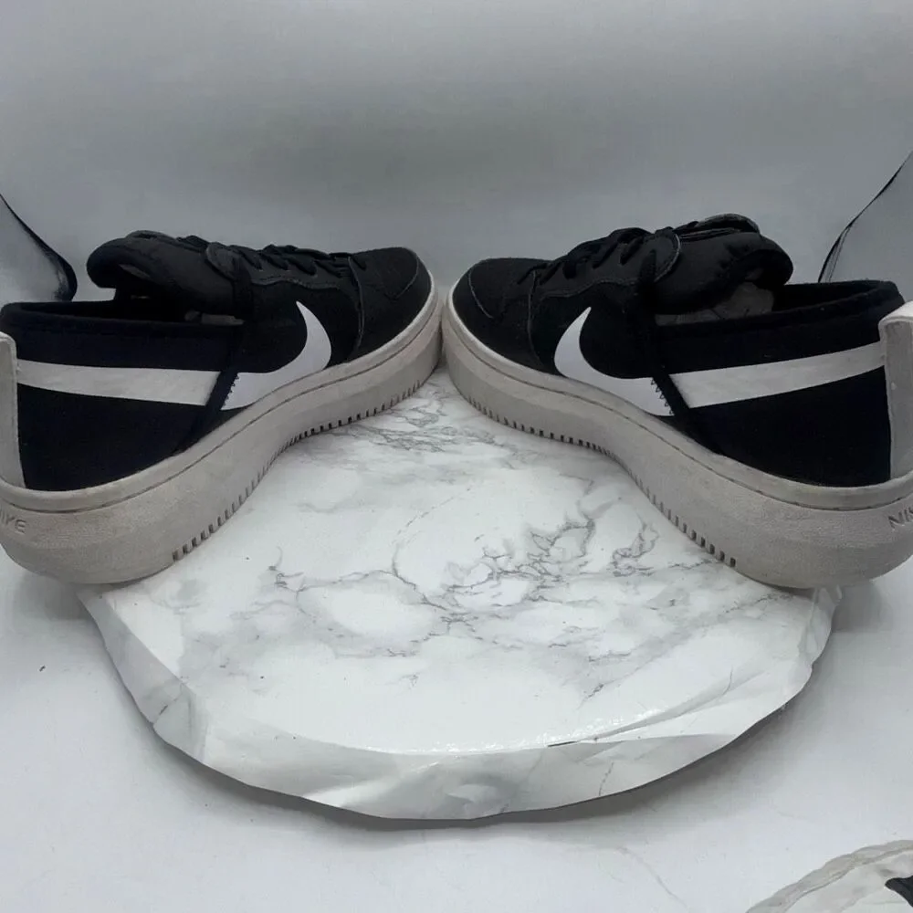 NIKE Court Vision Alta TXT Black White Platform Sneakers-9